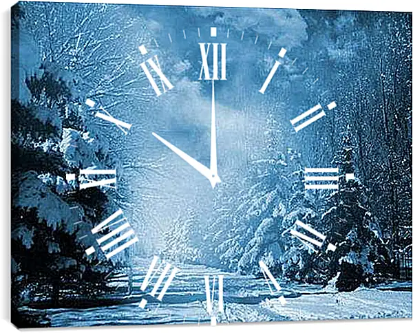 Часы картина - Russian Winter - Русская зима