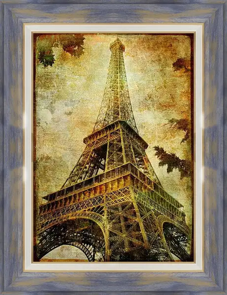 Картина в раме - Париж эйфелева башня