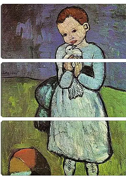 Модульная картина - Ребёнок с голубем. Пабло Пикассо