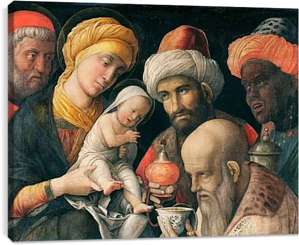 Постер на подрамнике - Поклонение волхвов. Андреа Мантенья