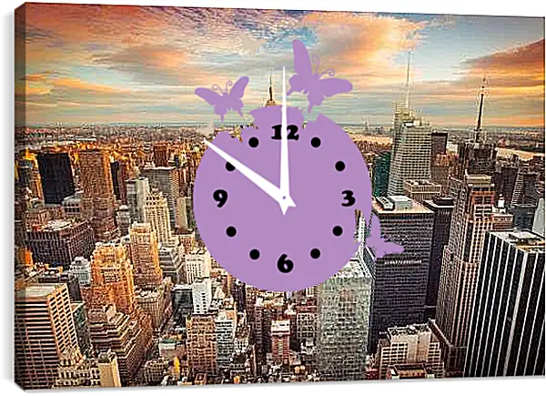 Часы картина - Доброе утро Нью-Йорк