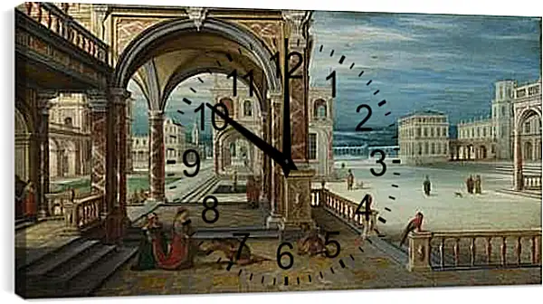 Часы картина - The Courtyard of a Renaissance Palace. Стенвейк Хармен Ван