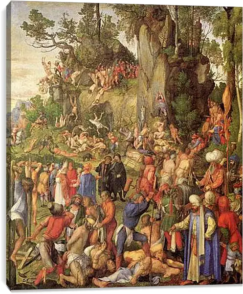 Постер на подрамнике - Marter der zehntausend Christen. Мученичество десяти тысяч христиан. Альбрехт Дюрер