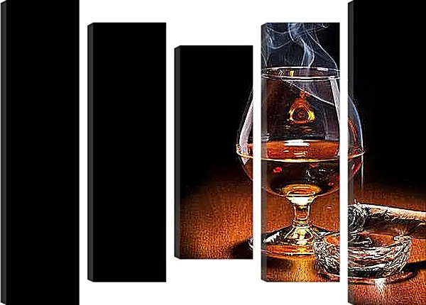 Модульная картина - Коньяк и сигара. Вечерние Ароматы.