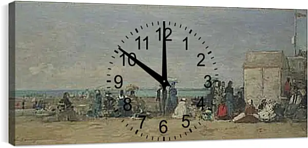 Часы картина - Beach Scene, Trouville (1) Эжен Буден