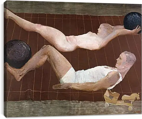 Постер на подрамнике - Утренняя зарядка. Александр Дейнека