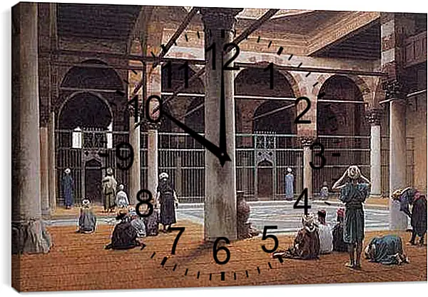 Часы картина - Interior of a Mosque. Жан-Леон Жером