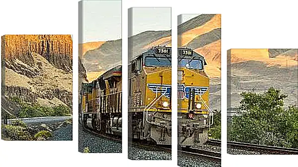 Модульная картина - Поезд в движении