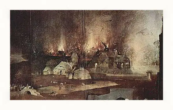 Картина в раме - Antoniusaltar, Triptychon, Mitteltafel - Versuchung des Hl. Antonius. Иероним Босх