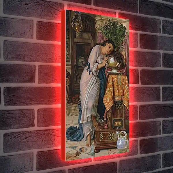 Лайтбокс световая панель - Изабелла и горшок с базиликом. Уильям Холман Хант