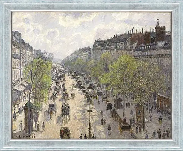 Картина в раме - Бульвар Монмартр. Весеннее утро. Камиль Писсарро