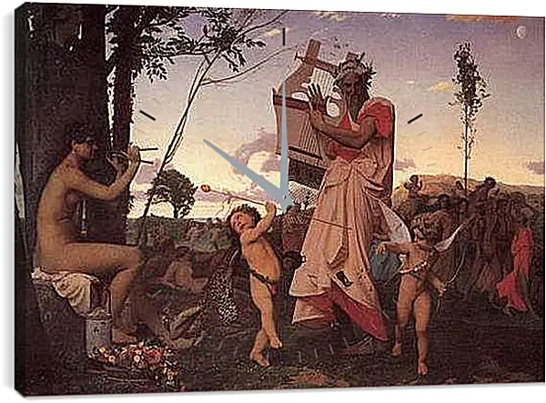 Часы картина - Anacreon, Bacchus and Cupid. Жан-Леон Жером