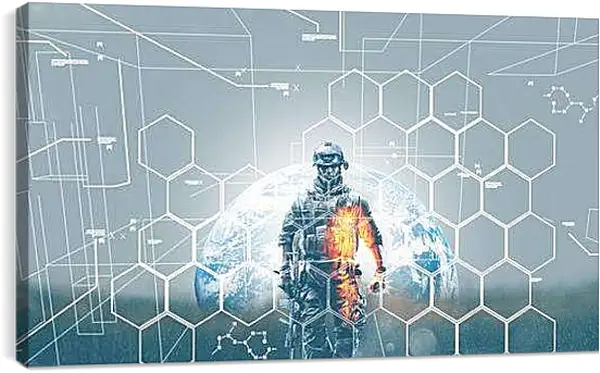 Постер на подрамнике - battlefield 3, soldier, graphics
