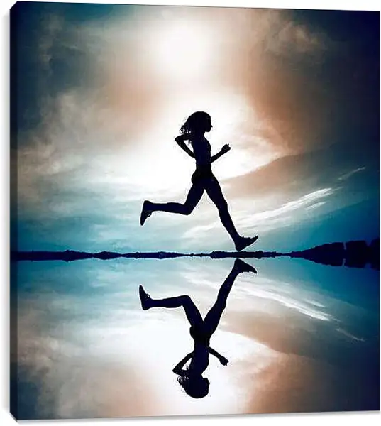 Постер на подрамнике - Бегущая девушка