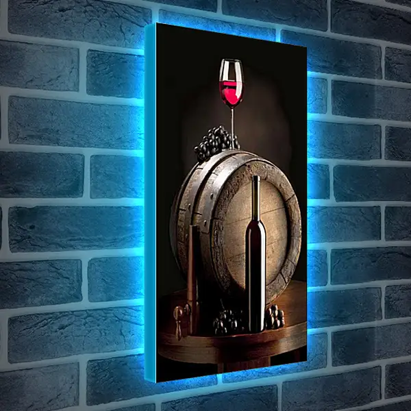 Лайтбокс световая панель - Бутылка красного вина. Винное Настроение.