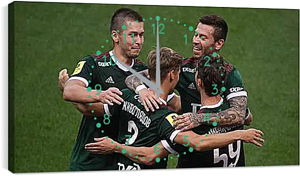 Часы картина - Празднование гола. Локомотив Москва. Lokomotiv Moscow