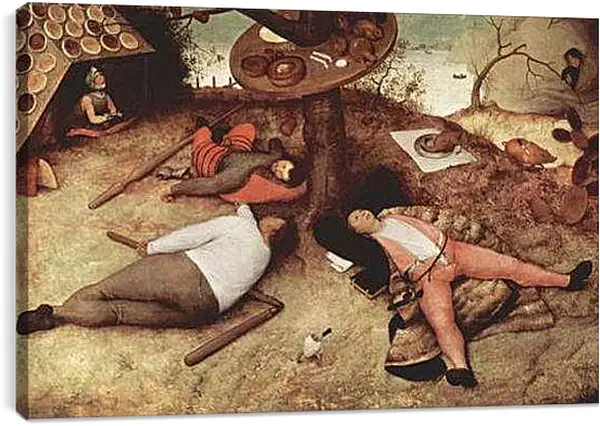 Постер на подрамнике - Schlaraffenland. Брейгель Питер Старший