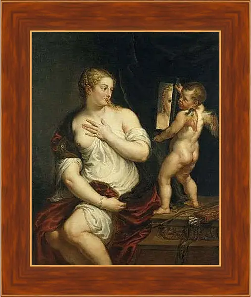 Картина в раме - Венера и Амур. Питер Пауль Рубенс