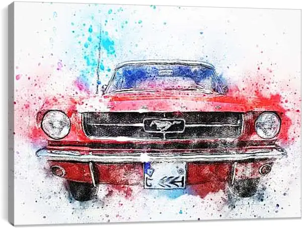 Постер на подрамнике - Мустанг