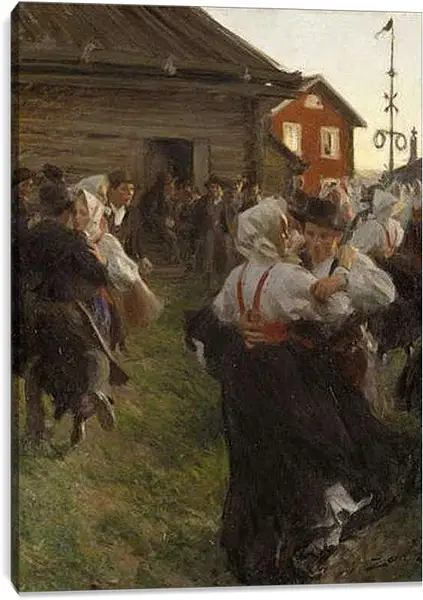 Постер на подрамнике - Midsommardans. Летний танец. Андерс Цорн