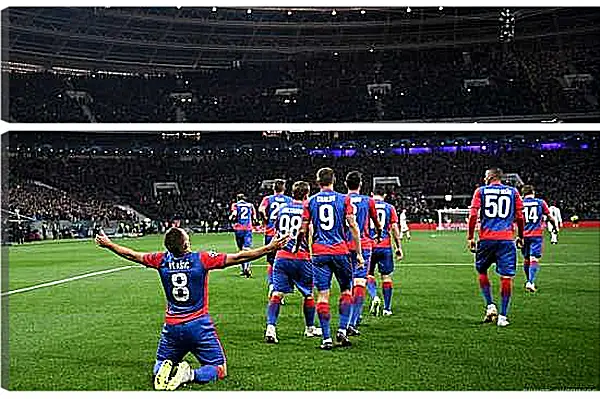 Модульная картина - Празднование гола. ФК ЦСКА Москва. FC CSKA Moscow