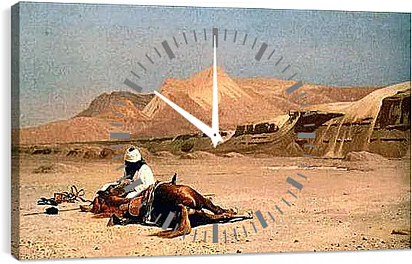 Часы картина - Rider and His Steed In The Desert. Жан-Леон Жером