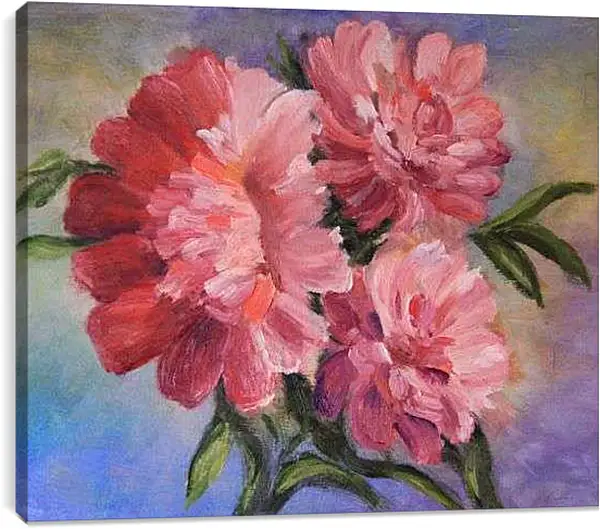 Постер на подрамнике - Пионы