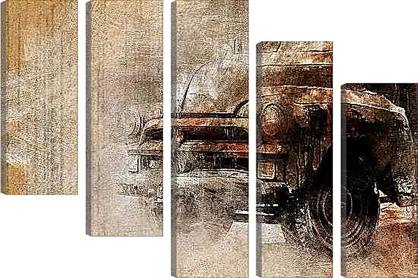 Модульная картина - Древний авто