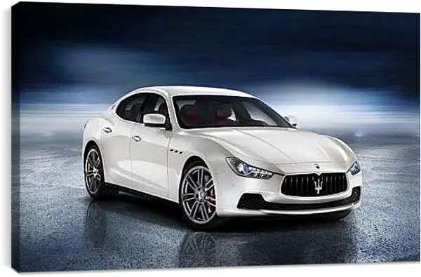 Постер на подрамнике - Белая Мазерати