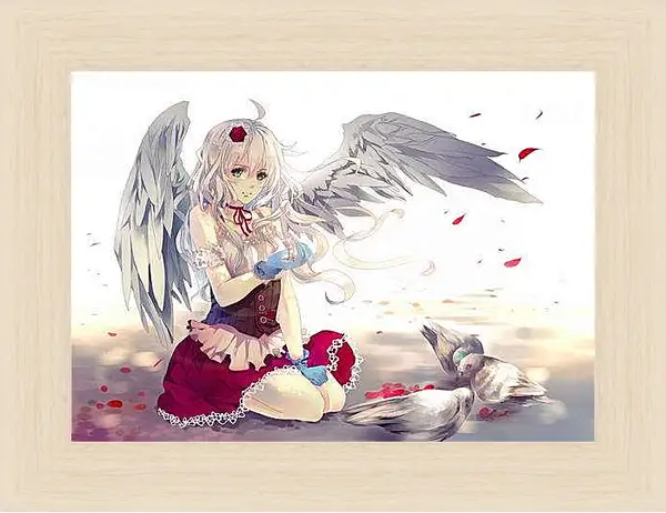 Картина в раме - Аниме, девушка с крыльями