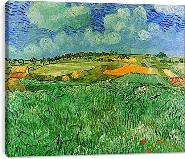 Постер на подрамнике - Plain Near Auvers. Винсент Ван Гог