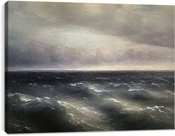 Постер на подрамнике - Черное море (На Черном море начинает разыгрываться буря). Иван Айвазовский