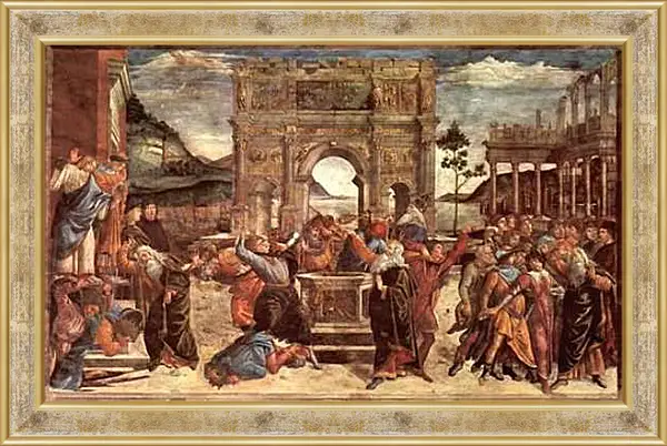 Картина в раме - The punishment of the Leviter. Сандро Боттичелли