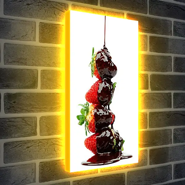 Лайтбокс световая панель - Пирамида из клубники. Сладкое искушение.