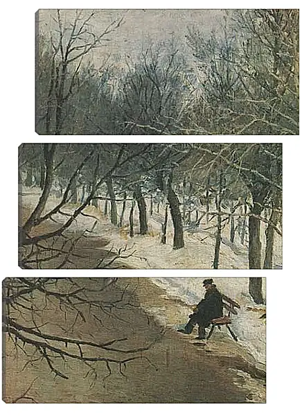 Модульная картина - Зубовский бульвар зимою. Василий Суриков