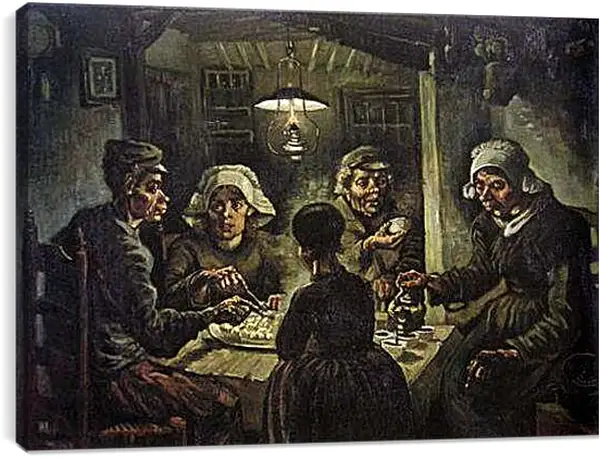 Постер на подрамнике - Die Kartoffelesser. Винсент Ван Гог