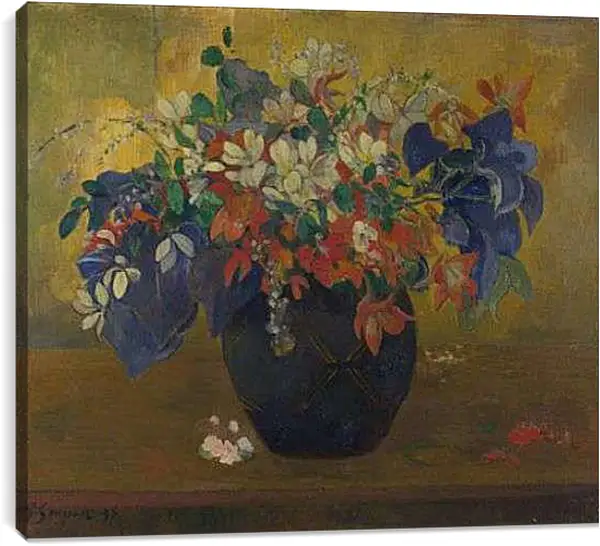 Постер на подрамнике - A Vase of Flowers. Поль Гоген