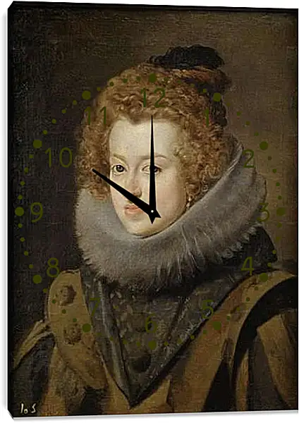 Часы картина - Maria de Austria Queen of Hungary. Диего Веласкес