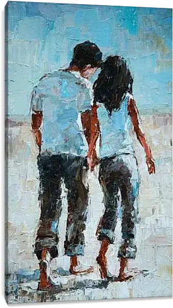 Постер на подрамнике - Пара на берегу