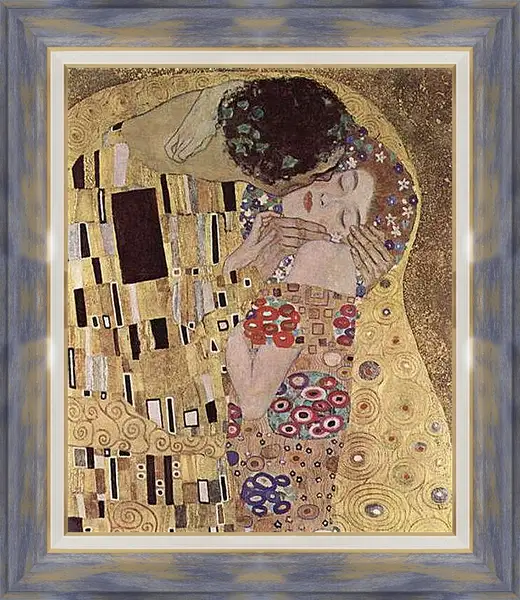 Картина в раме - Der Kuss (Detail). Густав Климт