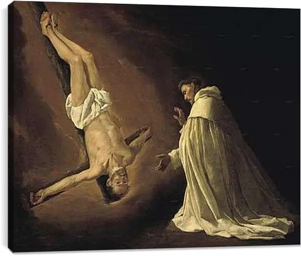 Постер на подрамнике - The Apostle Saint Peter appearing to Saint Peter Nalosco. Явление апостола Петра святому Петру Ноласко. Франсиско де Сурбаран