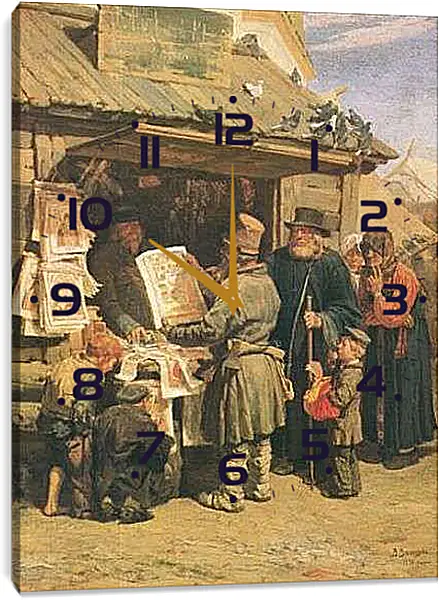 Часы картина - Книжная лавка. Виктор Васнецов