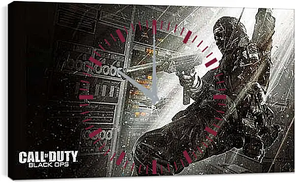 Часы картина - call of duty black ops, soldier, gun