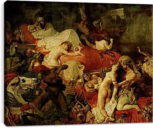 Постер на подрамнике - The death of Sardanapalus. Эжен Делакруа