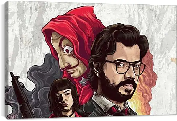 Постер на подрамнике - Бумажный дом. La casa de papel