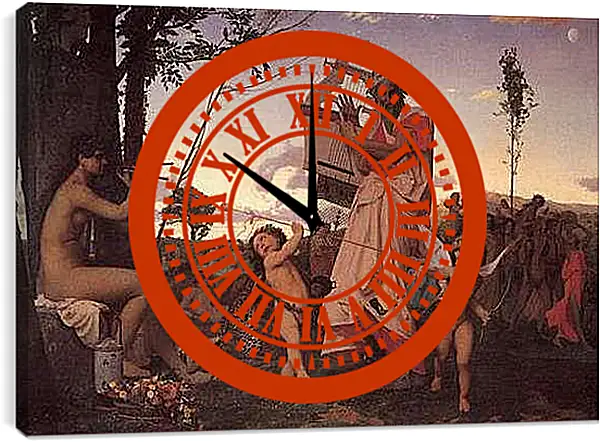 Часы картина - Anacreon, Bacchus and Cupid. Жан-Леон Жером