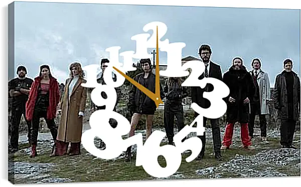 Часы картина - Бумажный дом. La casa de papel