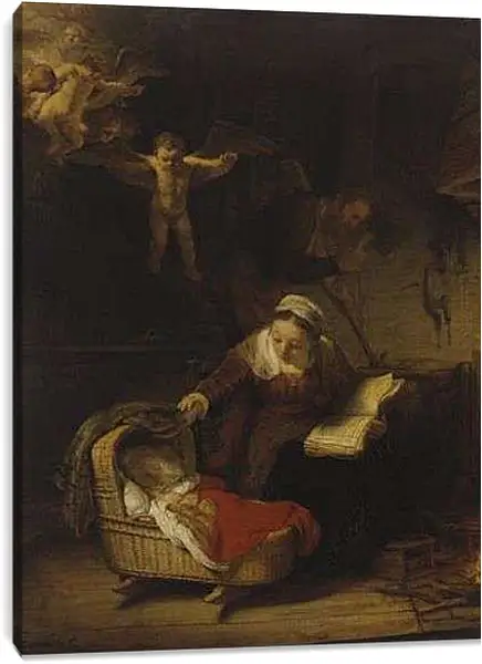 Постер на подрамнике - Святое семейство. Рембрандт