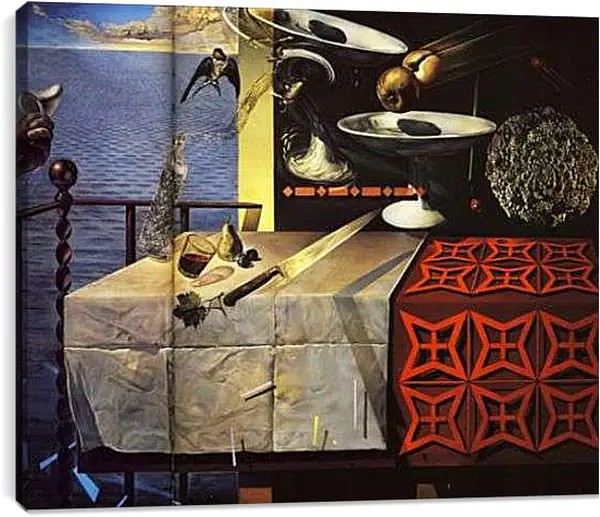 Постер на подрамнике - Живой натюрморт. Сальвадор Дали