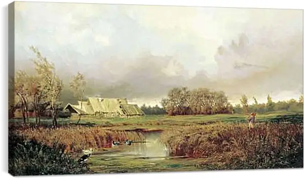 Постер на подрамнике - Болото осенью. Ефим Волков